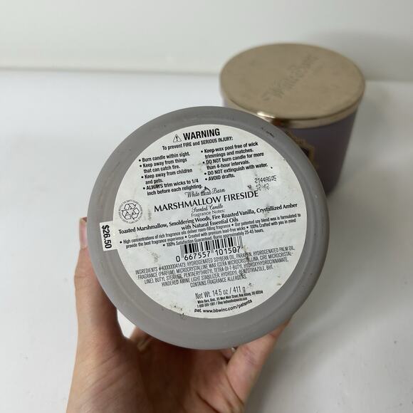 Bath & Body Works Marshmallow Fireside & Raspberry Mimosa 3-Wick Candle 14.5 Oz - Picture 6 of 6